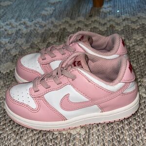 Nike Kids Pink & White Low-Top Sneakers